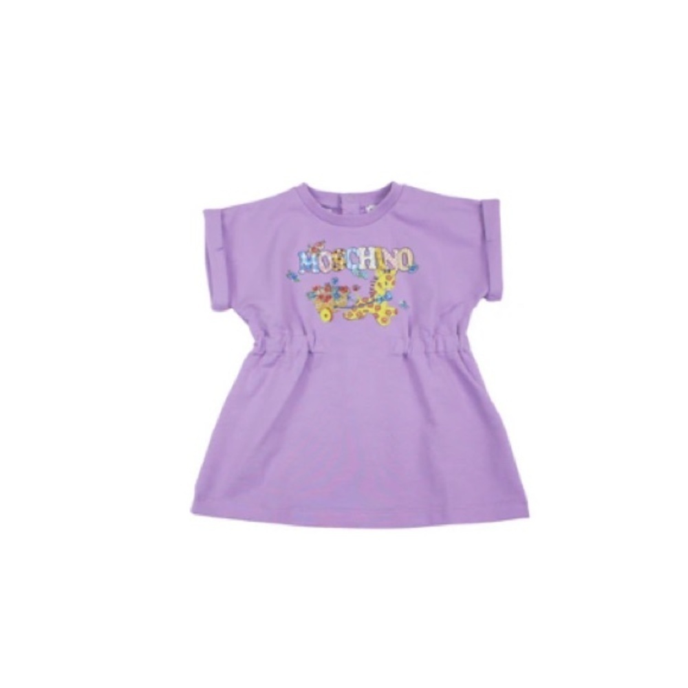 Moschino Purple Graphic T-Shirt Dress